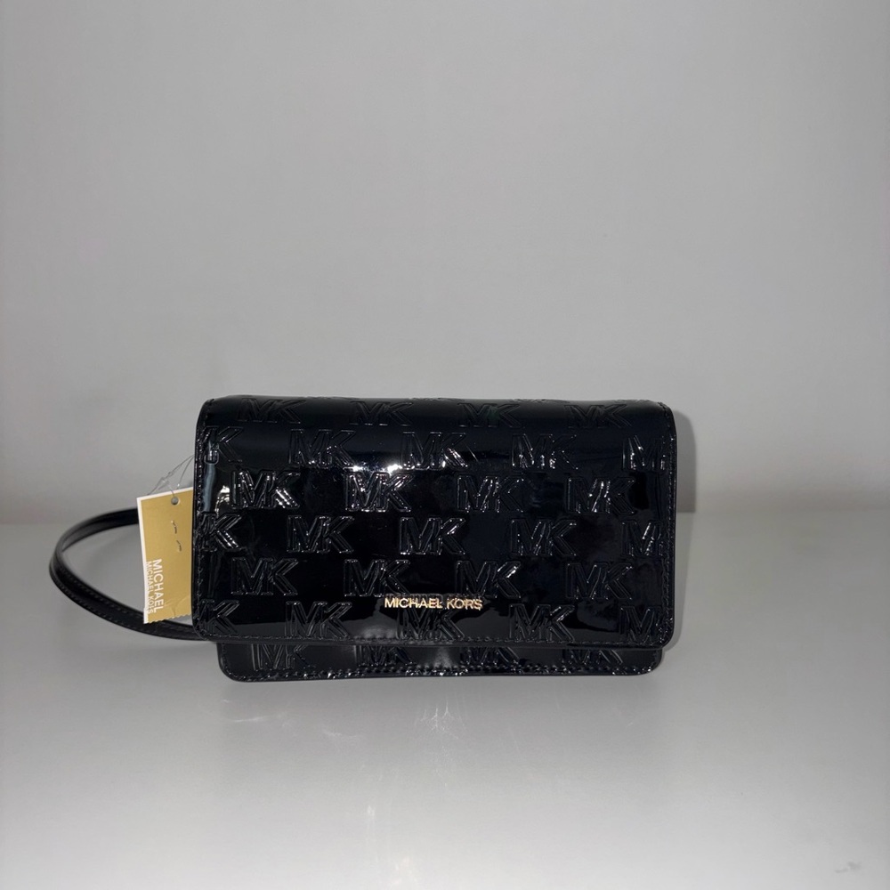 Michael Kors Glossy Black Crossbody Bag